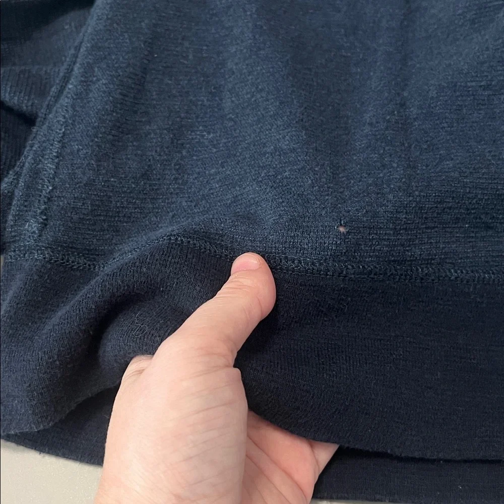 JCrew Cotton Long Sleeve Thermal TShirt Blue Size Large *Flaw